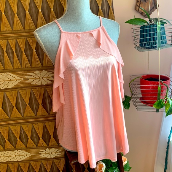 💙BNWT Very J Pretty in Pink Drapey Tank Top - Picture 1 of 11